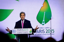 U.S. Secretary of State John Kerry gives his closing remarks at the 'COP21' UN climate summit. Photo: Arnaud Bouissou / COP21