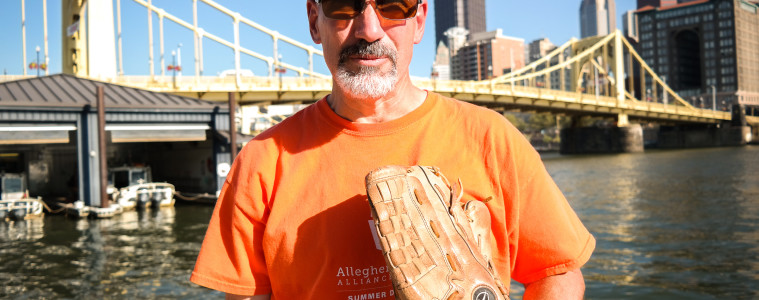 Pittsburgh's Pete Schell says he's probably collected about 300 to 400 baseballs in the 15 years he's been shagging balls outside the Pirates' ballparks. But the dream of catching one on the fly has so far eluded him. Photo: Lou Blouin