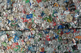 Aluminum is one of the highest value commodities in modern recycling systems. The compressed bails of aluminum cans at the recycling sorting facility in Pittsburgh weigh well over 1,000 pounds. Photo: Lou Blouin