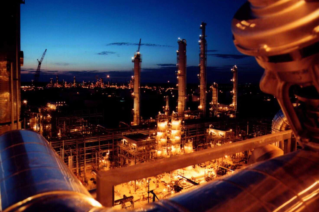 BASF's "ethane cracker" facility in Port Arthur, Texas. An ethane cracker is a petrochemical plant that manufactures the building blocks of plastics. Photo: BASF