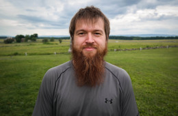 Kyle Beger, 28, of St. Joseph, Missouri, visits "The Angle" at the Gettysburg battlefield, June 17, 2015. The site marks the place where Confederate soldiers briefly broke the Union line during Pickett's Charge on the third day of the battle. Photo: Lou Blouin