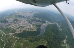 Aerial view of mountaintop remova