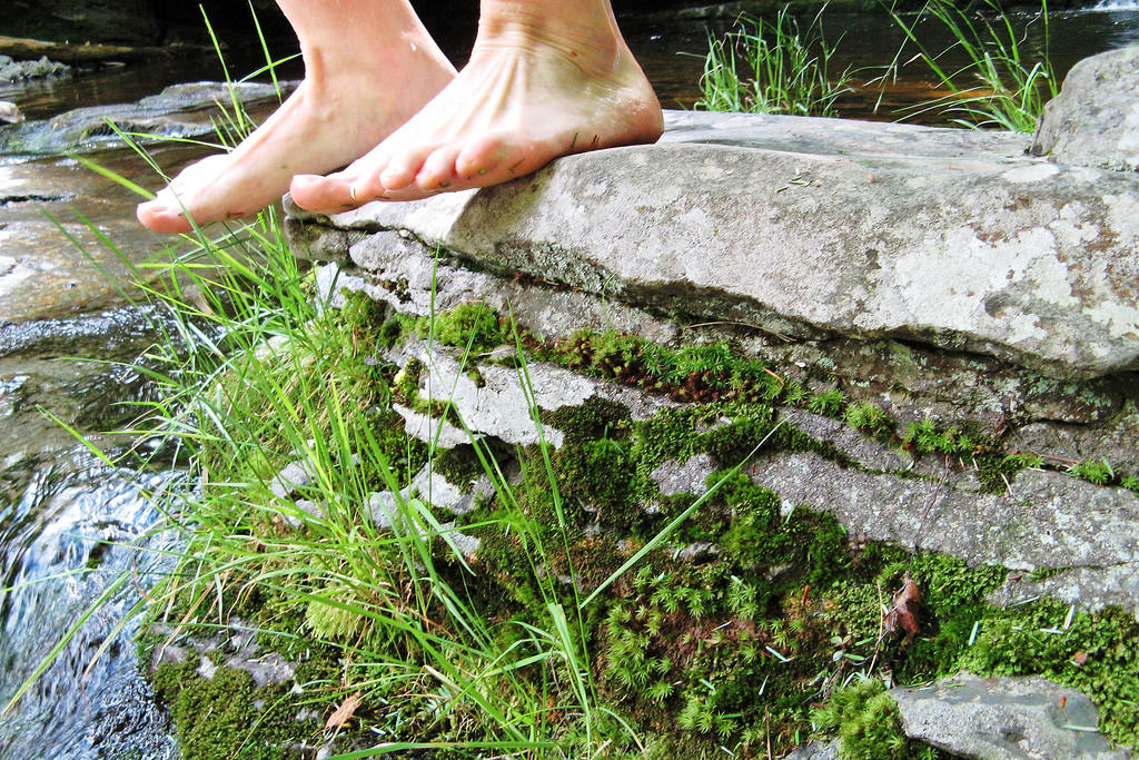 barefoot outside