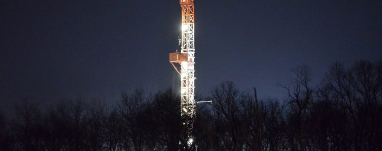 A natural gas drilling rig