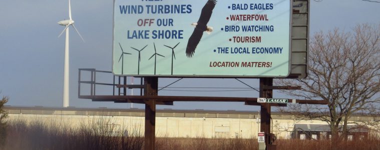 Billboard against Wind energy.