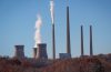 stacks of a power plant