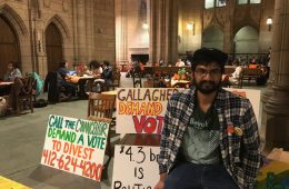 Prem Rajgopal at Pitt divestment protest