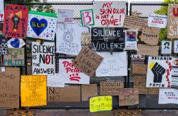 fencing with signs