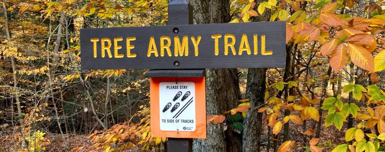 Tree Army Trail sign