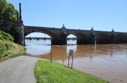 A muddy Susquehanna River.