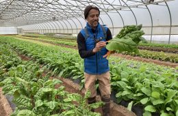 Subarna Sijapat in a greenhouse