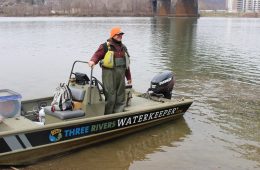 Captain Evan Clark in boat