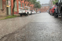 Rain on a city street