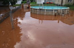 flooded backyard