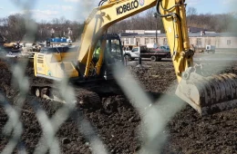 Heavy equipment moves dirt