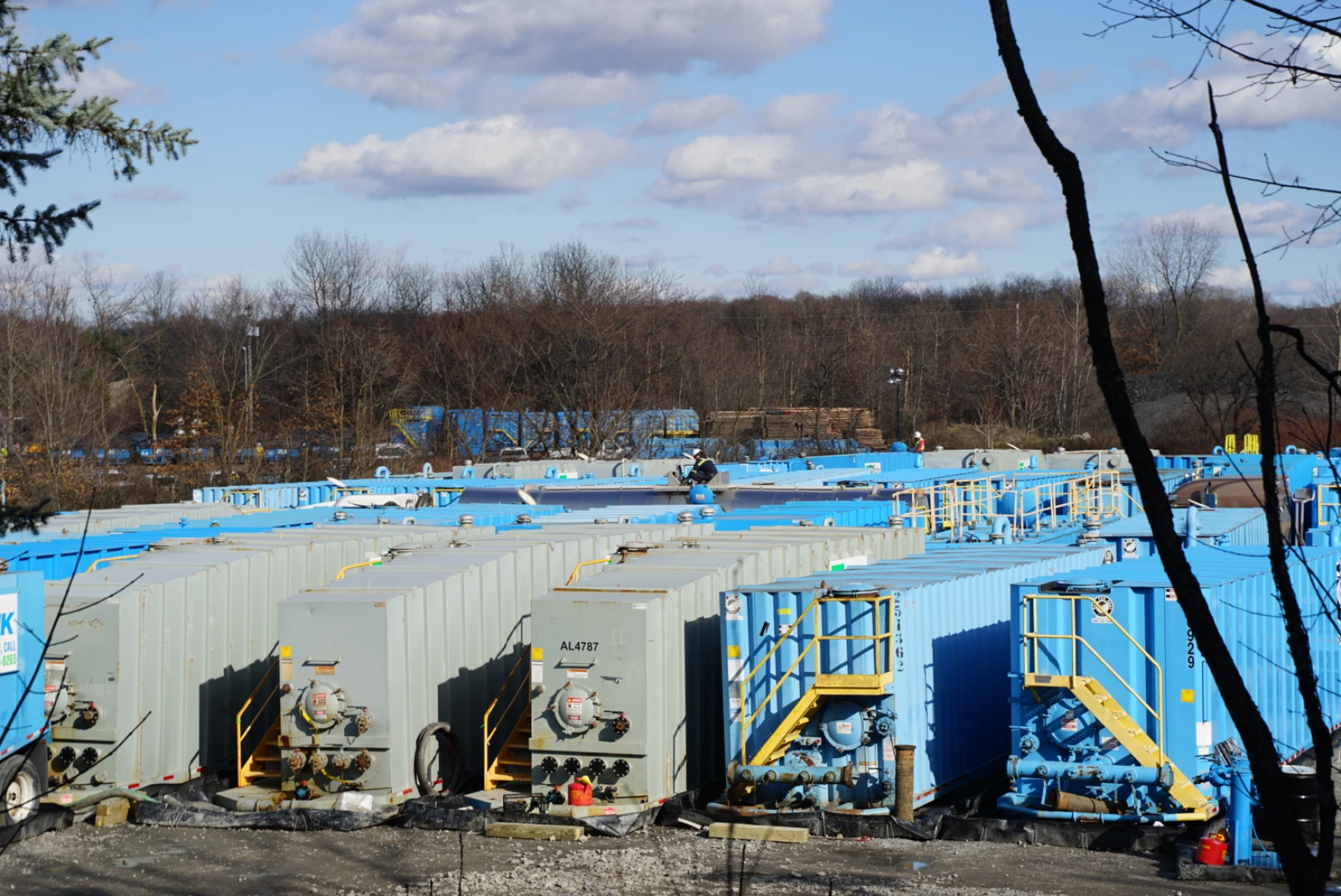 Containers lined up in rows