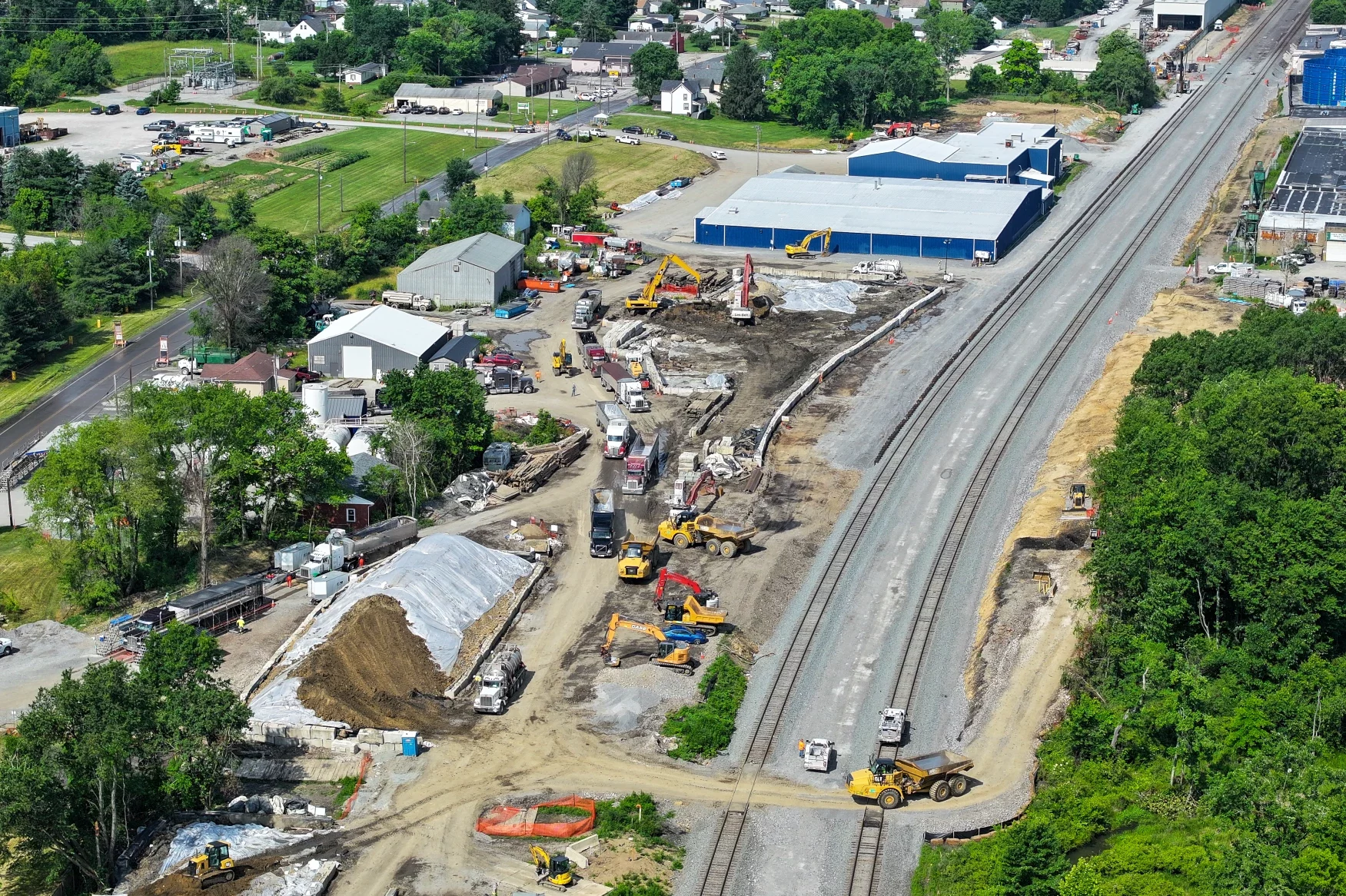 construction around train tracks