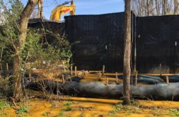 Muddy water flowing into the West Valley Creek