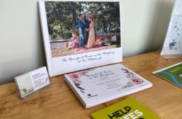 A display about green weddings