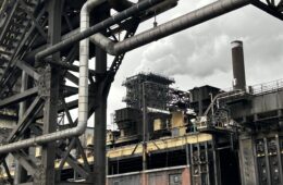 Steam rising from equipment at the Clairton coke plant