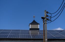 Solar panels on a rooftop